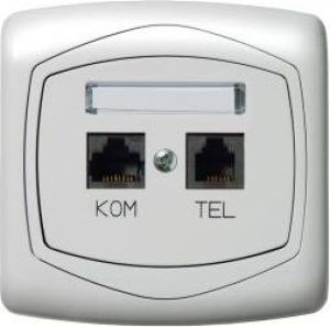 Ospel Gniazdo komputerowo-telefoniczne Ton RJ45 + RJ1 białe (GPKT-C/K/00) 1