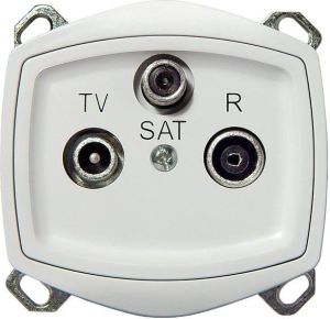 Ospel Gniazdo antenowe Ton RTV-SAT biały (GPA-CS/m/00) 1