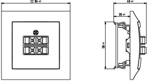 Ospel Gniazdo Głośnikowe Impresja podwójne antracyt (GG-2Y/m/50) 2