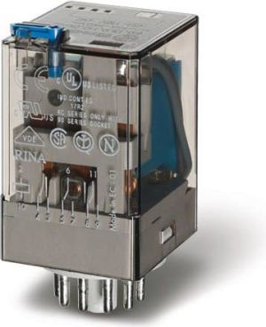 Finder Przekaźnik miniaturowy 3P 10A 230V AC przycisk testujący wskaźnik zadziałania (60.13.8.230.0040) 1