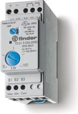 Finder Przekaźnik kontroli poziomu cieczy przewodzących 1P 230V AC FL FS ES EL regulacja czułości (72.01.8.240.0000) 1