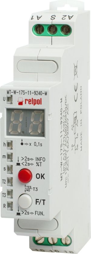 Relpol Przekaźnik czasowy MT-W-17S-11-9240-M wielofunkcyjny 1P 10A 0,1sek - 100h 12 - 240V AC / DC (860470) 1