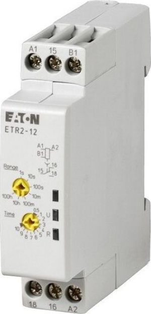 Eaton Przekaźnik czasowy 1P 3A 0,05sek - 100h 24 - 240V AC / DC opóźnione odpadanie ETR2-12 (262686) 1