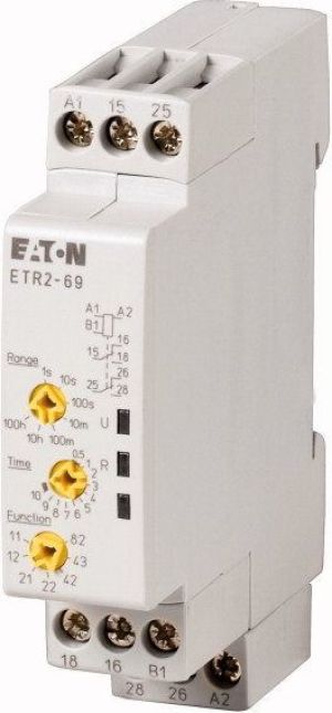 Eaton Przekaźnik czasowy ETR2-69 1P 3A 0,05sek - 100h 24 – 240V AC, 24 – 48V DC wielofunkcyjny (262689) 1
