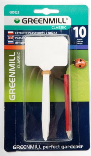Greenmill Etykiety plastikowe z ołówkiem 13cm 10szt. (GR5023) 1