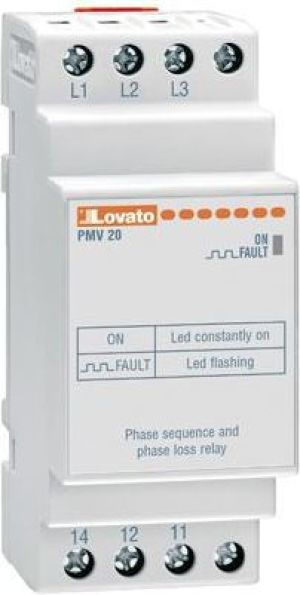 Lovato Electric Przekaznik kolejności i zaniku faz 1P 208-575V AC (PMV20A575) 1