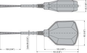 Lovato Electric Przełącznik pływakowy z przewodem PVC 3m do wody czystej i szarej z przeciwwagą (LVFSP1W03) 2