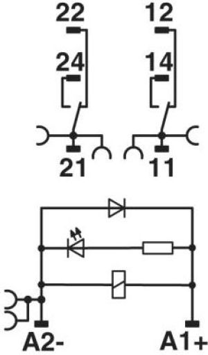 Phoenix Contact Moduł przekaźnikowy 2P 24V DC RIF-1-RPT-LDP-24DC/2X21 (2903334) 5