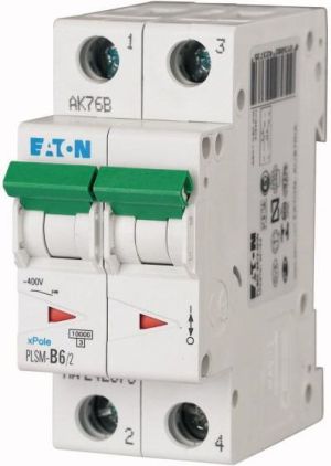 Eaton Wyłącznik nadprądowy 2P C 6A 10kA AC PLSM C6/2-MW (242399) 1
