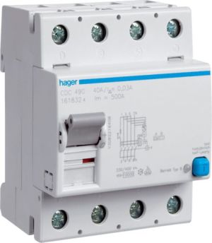 Hager Wyłącznik różnicowo-prądowy 4P 100A 0,3A typ AC (CF485Z) 1