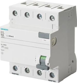 Siemens Wyłącznik różnicowo-prądowy 4P 63A 0,03A typ AC (5SV4346-0) 1