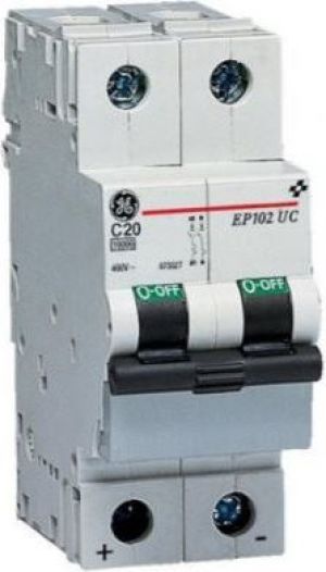 GE Power Wyłącznik nadprądowy 2P C 2A 10kA AC/DC EP102UCC02 (673319) 1