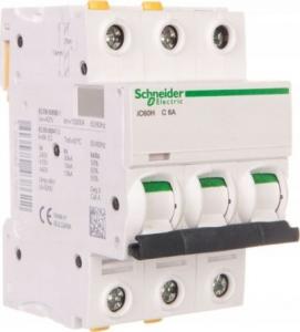 Schneider Electric Wyłącznik nadprądowy 3P B 10A 10kA AC iC60H-B10-3 (A9F06310) 1