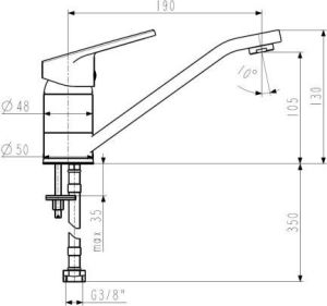 Bateria kuchenna KFA Topaz stojąca chrom (4013-715-00) 2