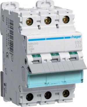 Hager Wyłącznik nadprądowy 3P B 10A 10kA AC (NBN310) 1
