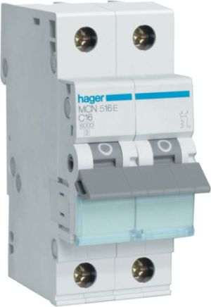 Hager Wyłącznik nadprądowy 1+N C 16A 6kA AC (MCN516E) 1