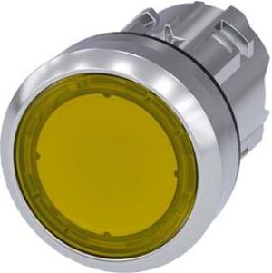 Siemens Napęd przycisku 22mm żółty z podświetleniem bez samopowrotu metalowy IP69k Sirius ACT (3SU1051-0AA30-0AA0) 1