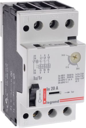 Legrand Wyłącznik silnikowy 3P 9kW 14-20A M 250 1R/1Z 20 (606831) 1