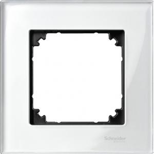 Schneider Electric Ramka pojedyncza Merten M-Elegance szklana brylantowy biały (MTN404119) 1