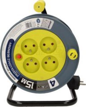 Orno Przedłużacz bębnowy MINI 4 x 230V / PVC 3 x 1mm limonkowy 15m (OR-AE-1339/L) 2