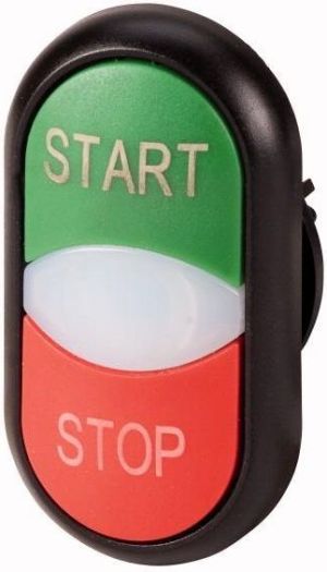 Eaton Napęd przycisku podwójny zielony/czerwony START-STOP z podświetleniem z samopowrotem M22S-DDL-GR-GB1/GB0 (216703) 1