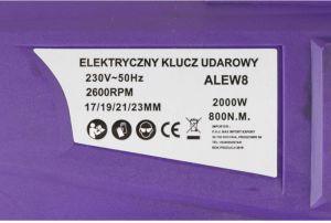 Klucz udarowy Alfa Klucz udarowy elektryczny z ekranem LCD 2000W 800Nm (ALEW8) 12