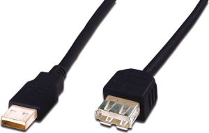 Kabel USB Digitus USB-A - 1.8 m Czarny (AK-300202-018-S) 1