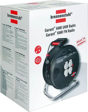 Brennenstuhl Przedłużacz bębnowy Garant KMR z radiem UKF 4 x 230V czarny 25m (1208554130) 2