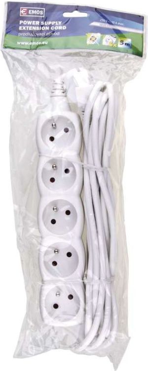 Emos Przedłużacz 5 gniazd z/u biały 5m (P0515) 2