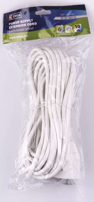 Emos Przedłużacz z uziemieniem 1 gniazdo biały 10m (P0110) 2