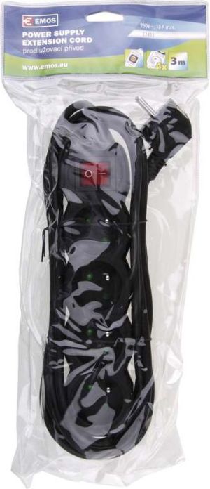 Listwa zasilająca Emos 4 gniazda 3 m czarna (PC1413) 2