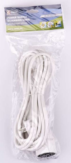 Emos Przedłużacz z uziemieniem 1 gniazdo biały 5m (P0115) 2