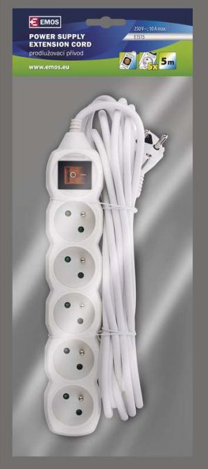 Listwa zasilająca Emos 5 gniazd 5 m biała (P1515) 2