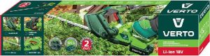 Verto Nożyce do żywopłotu akumulatorowe 2 x 18V Li-Ion / 1,3Ah szerokość cięcia 510mm (52G568) 8