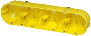 Elektro-Plast Puszka podtynkowa poczwórna 60mm żółta ze śrubami PK-4x60 (0235-0N) 1