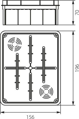 Elektro-Plast Puszka podtynkowa 156 x 196 x 70mm pomarańczowa (11.8) 2