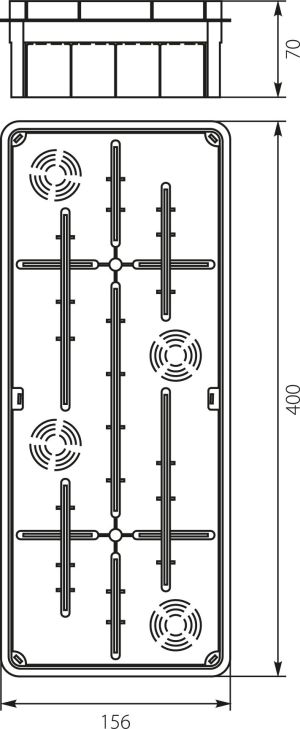 Elektro-Plast Puszka podtynkowa 400 x 156 x 66mm pomarańczowa (11.10) 2