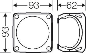 Hensel Puszka odgałęźna 93 x 93 x 62mm bez zacisków IP66 szara DK 0200 GZ (62000147) 2
