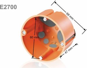 Simet Puszka podtynkowa gips, głęboka, z membraną,pomarańczowa E3700 (83192088) 2