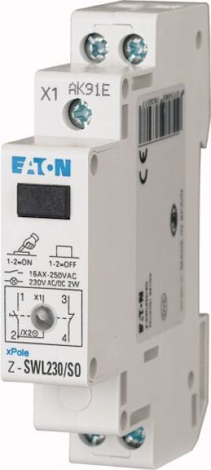 Eaton Przełącznik modułowy 16A 1Z 1R z lampką sygnalizacyjną 230V AC/DC Z-SWL230/SO (276307) 1