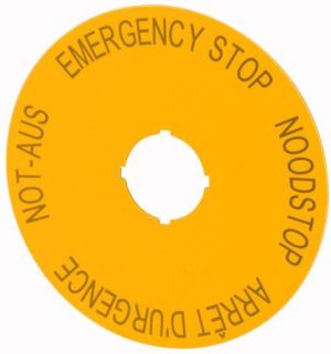 Eaton Tabliczka opisowa żółta okrągła fi90 EMERGENCY STOP M22-XAK3 (216467) 1
