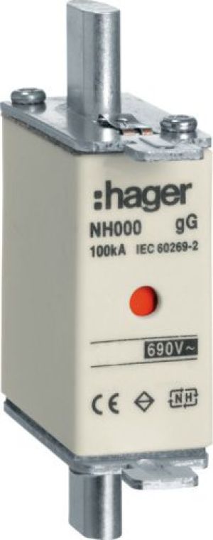 Hager Wkładka bezpiecznikowa silnikowa NH00 aM 690V 63A (LNH00063M6A) 1