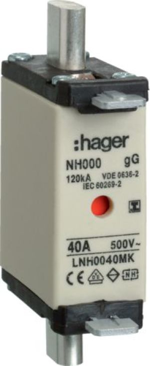 Hager Wkładka bezpiecznikowowa NH000 40A gG 500V WT-000 (LNH0040MK) 1