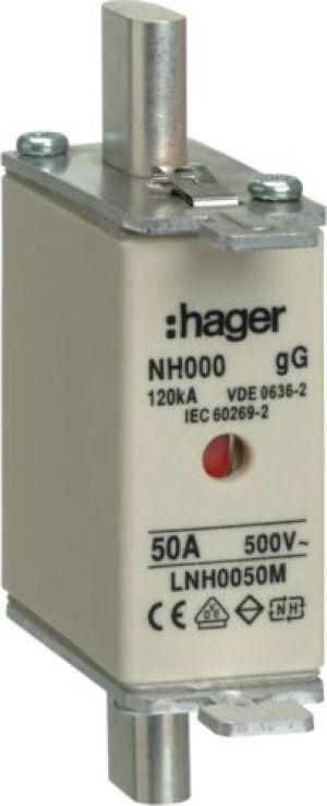 Hager Wkładka bezpiecznika NH000 50A 500V gG (LNH0050M) 1