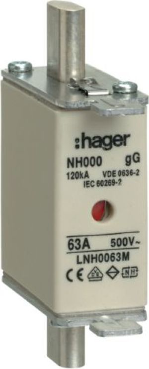 Hager Wkładka bezpiecznikowa NH000 63A 500V gG (LNH0063M) 1