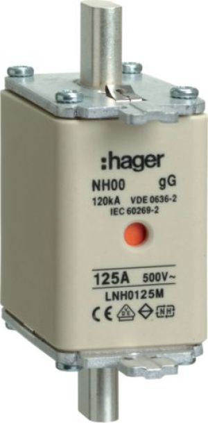 Hager Wkładka bezpiecznikowa NH00 125A 500V gG (LNH0125M) 1