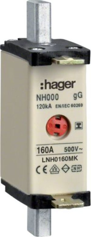 Hager Wkładka bezpiecznikowa NH00 160A gG 500V WT-00 (LNH0160MK) 1