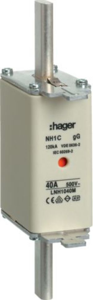 Hager Wkładka bezpiecznikowa NH1C 40A 500V gG (LNH1040M) 1
