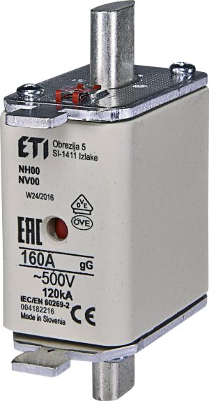 Eti-Polam Wkładka bezpiecznikowa KOMBI NH00 160A gG/gL 500V WT-00 (004182216) 1