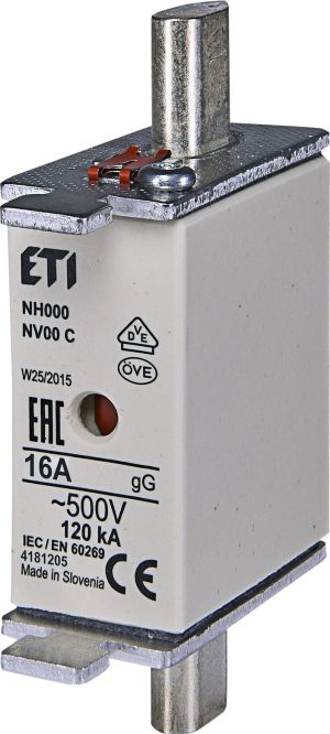 Eti-Polam Wkładka bezpiecznikowa KOMBI NH00C 16A gG/gL 500V WT-00C (004181205) 1
